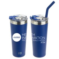 Double-Wall Stainless Tumbler w/Straw - HIP300 (Min. Quantity Purchase - 25 pcs.)