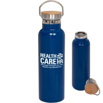 Vacuum Insulated Bottle w/Bamboo Lid - HR100 (Min. Quantity Purchase - 24 pcs.)