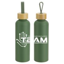 Aluminum Bottle w/Bamboo Lid - HS206 (Min. Quantity Purchase - 25 pcs.)