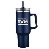 40 oz. Vacuum Insulated Travel Mug w/Straw - SS110 (Min. Quantity Purchase - 25 pcs.)