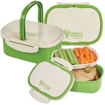 Wheat Straw Two-Section Lunch Container - V34 (Min. Quantity Purchase - 48 pcs.)