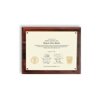 Genuine Walnut Plaque with Mounted Certificate - AB03M